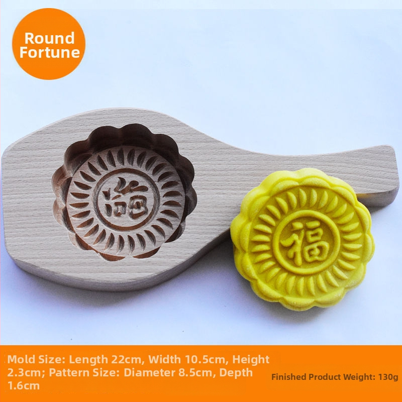 Koka Mooncake forma, izgrebta, ar vienu caurumu, Mid-Autumn, Golden Eagle