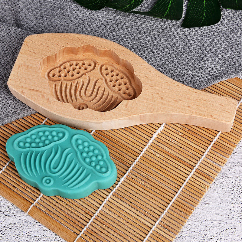 Koka Mooncake forma, izgrebta, ar vienu caurumu, Mid-Autumn, Golden Eagle