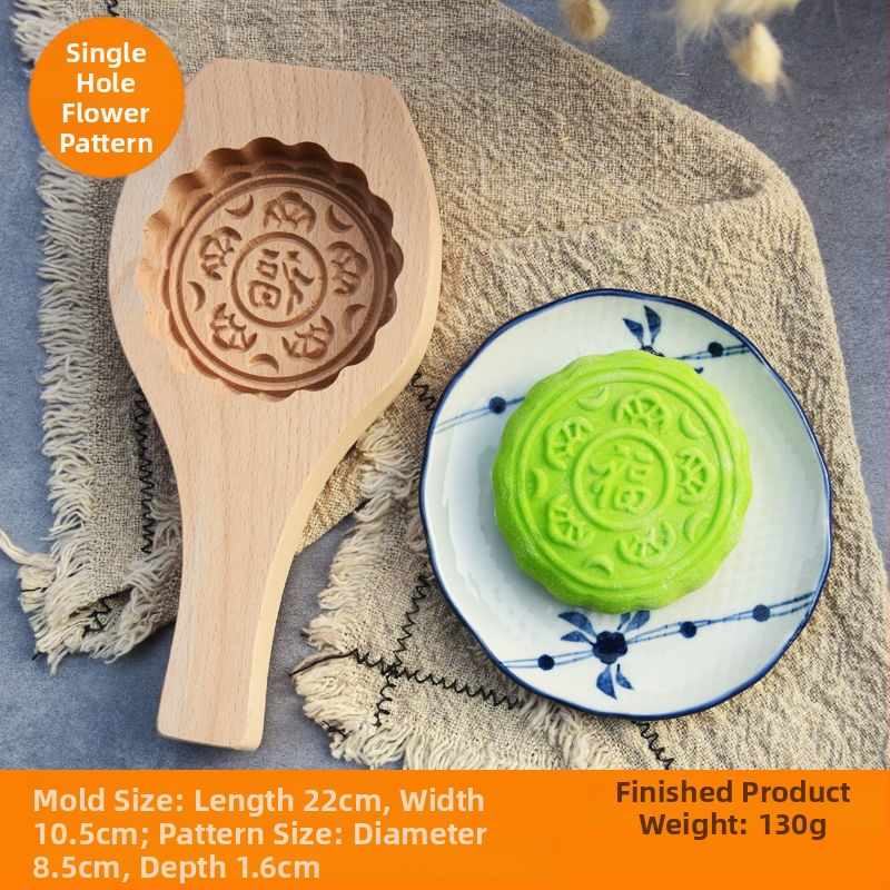 Koka Mooncake forma, izgrebta, ar vienu caurumu, Mid-Autumn, Golden Eagle