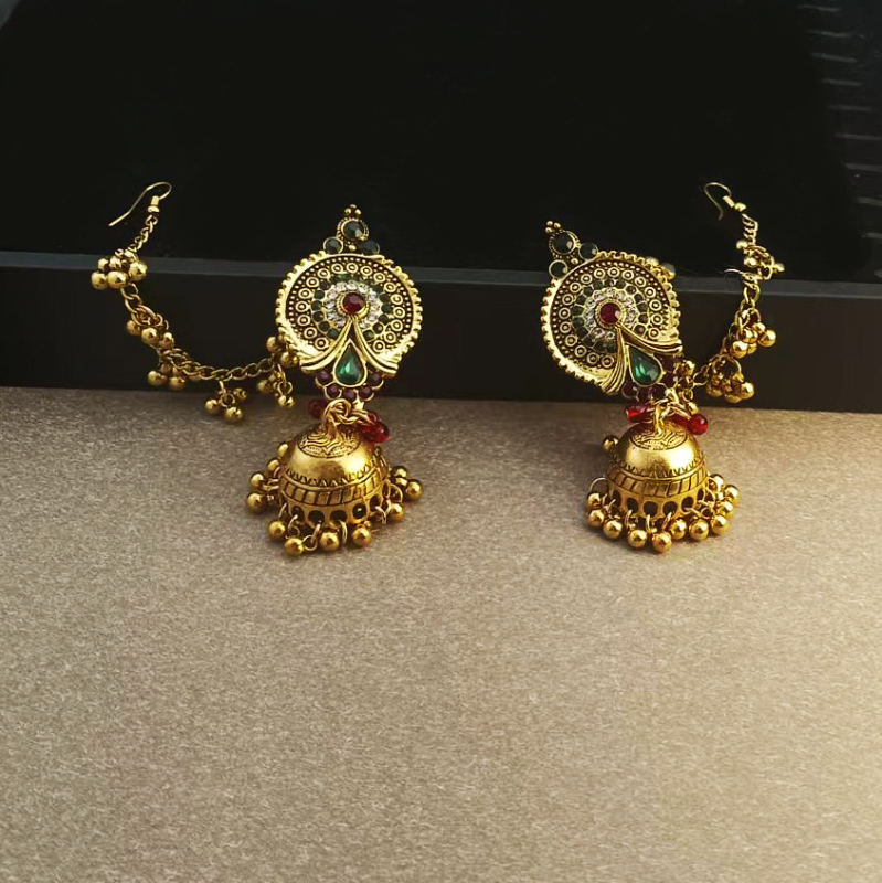 Fülbevalók geometriai formával, ötvözet anyagból, elektroplakálás, füllyuk tű rozsdamentes acélból, Manwang márka, vintage etno stílus (Anyag: Ötvözet; Forma: Geometriai; Feldolgozás: Elektroplakálás; Füllyuk tű: Rozsdamentes acél; Márka: Manwang)