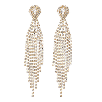 Cercei cu rhinestone, stil geometric, zircon încrustat, design original