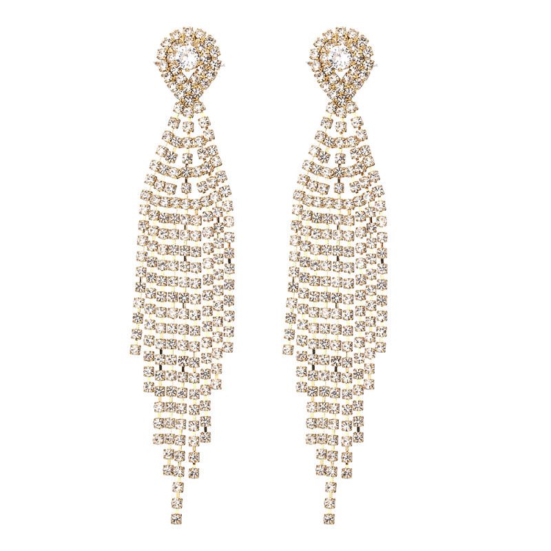 Cercei cu rhinestone, stil geometric, zircon încrustat, design original