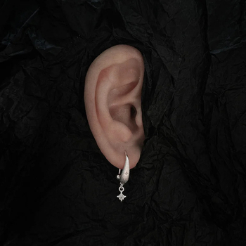 Fülbevalók – csillag alakú, réz, elektroplatált, uniszex