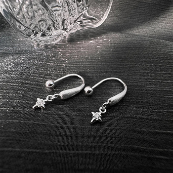 Fülbevalók – csillag alakú, réz, elektroplatált, uniszex