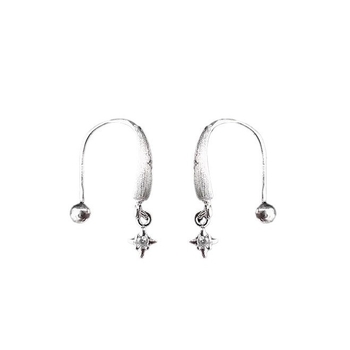 Fülbevalók – csillag alakú, réz, elektroplatált, uniszex