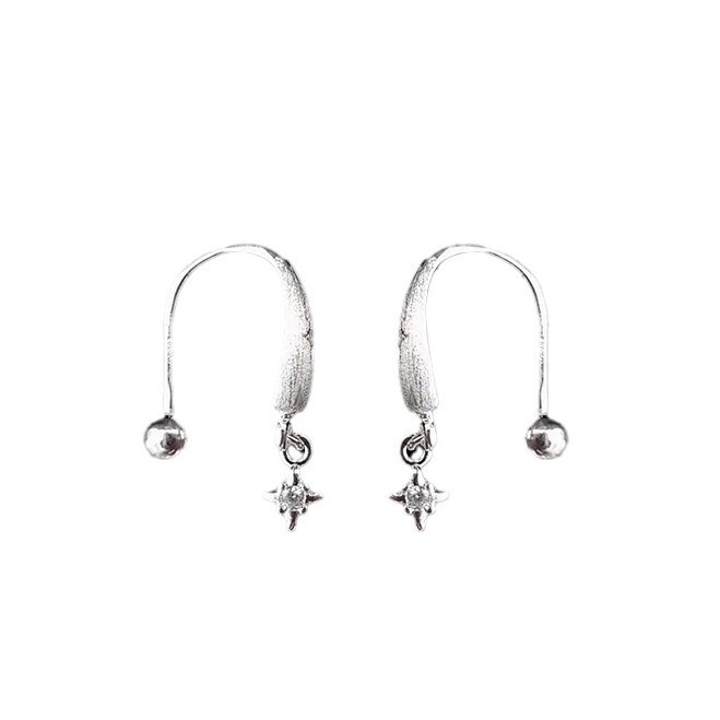 Fülbevalók – csillag alakú, réz, elektroplatált, uniszex