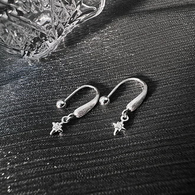 Fülbevalók – csillag alakú, réz, elektroplatált, uniszex