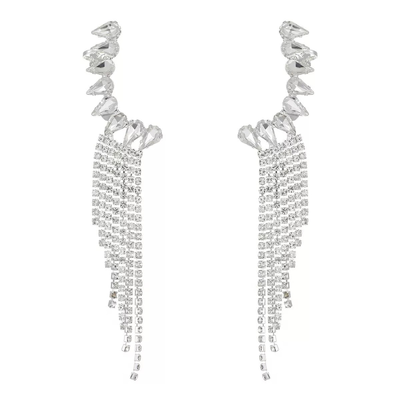 Cercei - rhinestone cu franjuri și lanț gheară, stil excentric, S0183, pentru femei