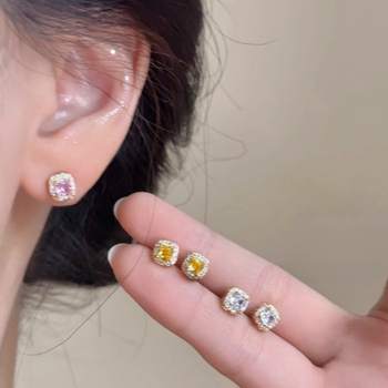 Cercei geometrice din cupru, placare electroplată, vară 2024, pentru femei