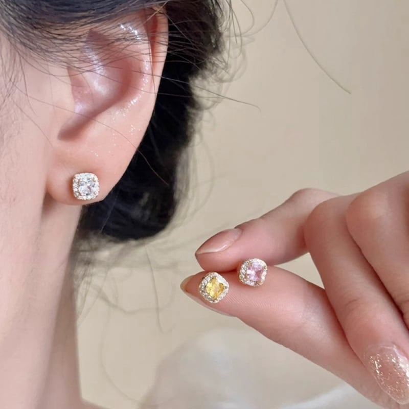 Cercei geometrice din cupru, placare electroplată, vară 2024, pentru femei