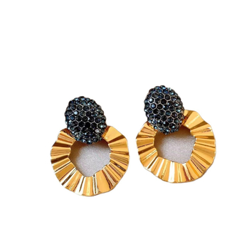 Cercei geometrici din aliaj de zinc, electroplatați, stil lux lejer, toamna 2025