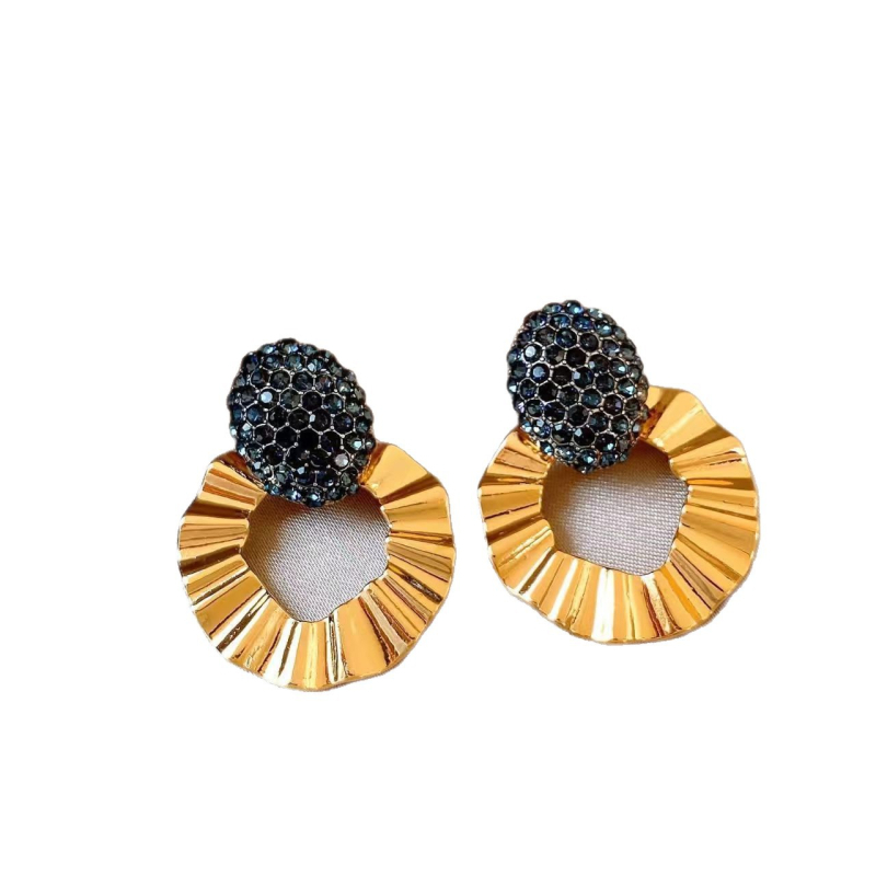 Cercei geometrici din aliaj de zinc, electroplatați, stil lux lejer, toamna 2025