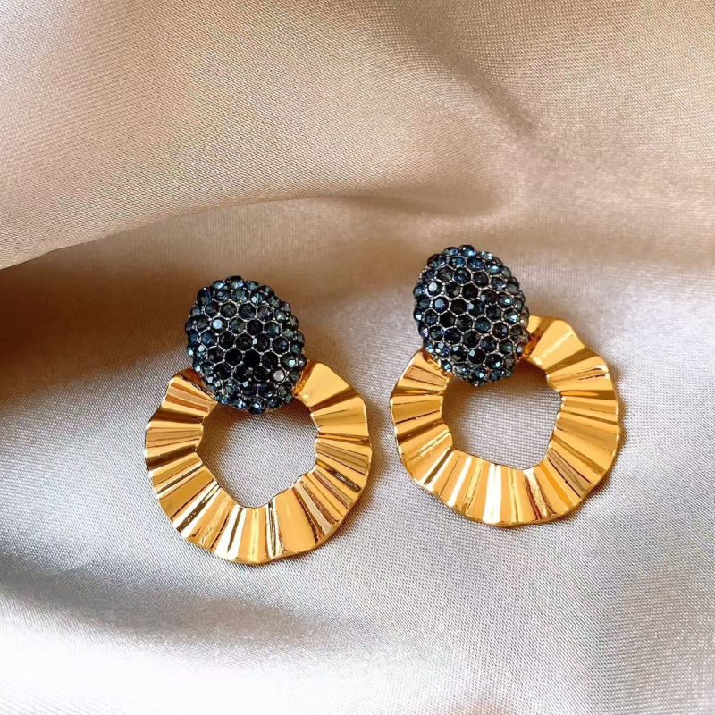 Cercei geometrici din aliaj de zinc, electroplatați, stil lux lejer, toamna 2025