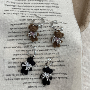 Cercei cu motif animal - drăguțe, material mixt, electroplacate, pentru femei (Iarna 2024)