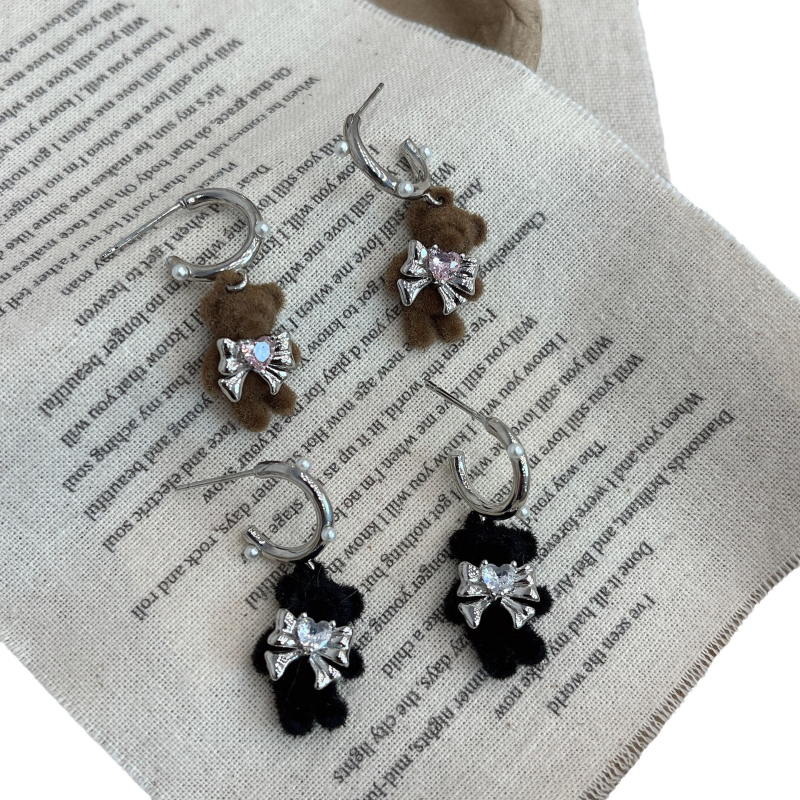 Cercei cu motif animal - drăguțe, material mixt, electroplacate, pentru femei (Iarna 2024)