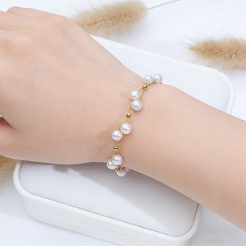 Brățară din perle de apă dulce pentru femei — Material: perle de apă dulce; Tehnică: croșetare manuală; Formă: val; Stil: feminin, simplu; Cadou: amintiri de călătorie