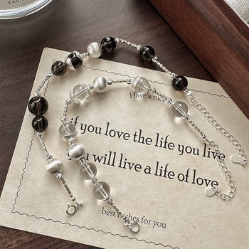 925-ös ezüst karkötő tigrisszem és gyöngyökkel, nőknek, egyszerű stílus, retro elegáns