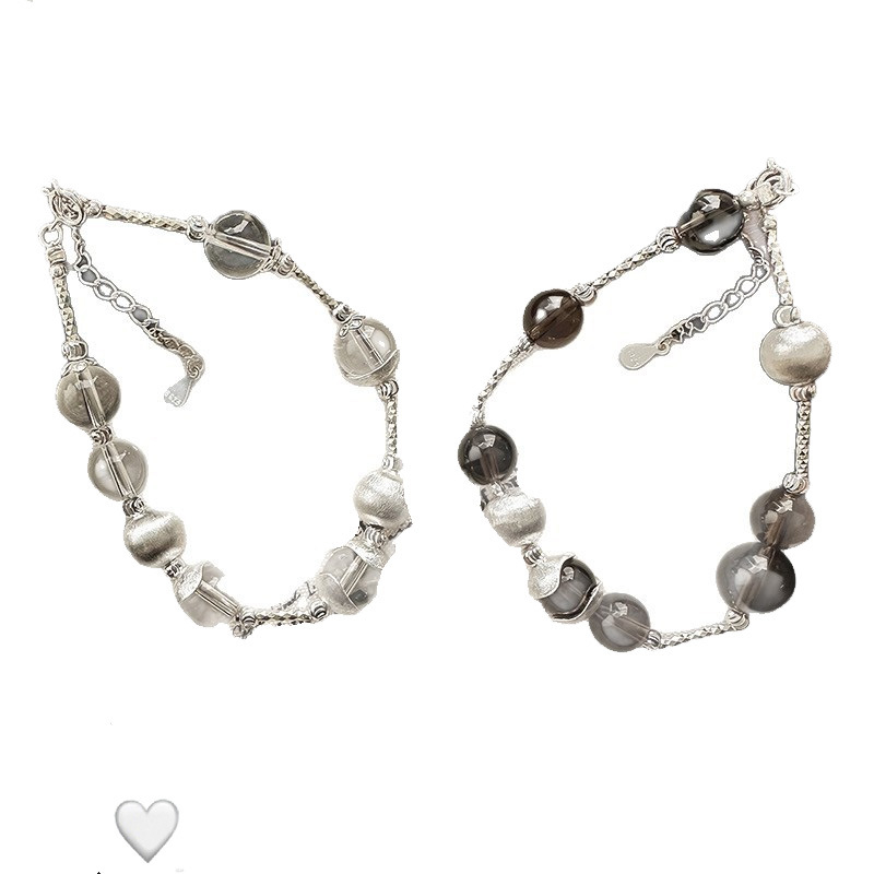 925-ös ezüst karkötő tigrisszem és gyöngyökkel, nőknek, egyszerű stílus, retro elegáns