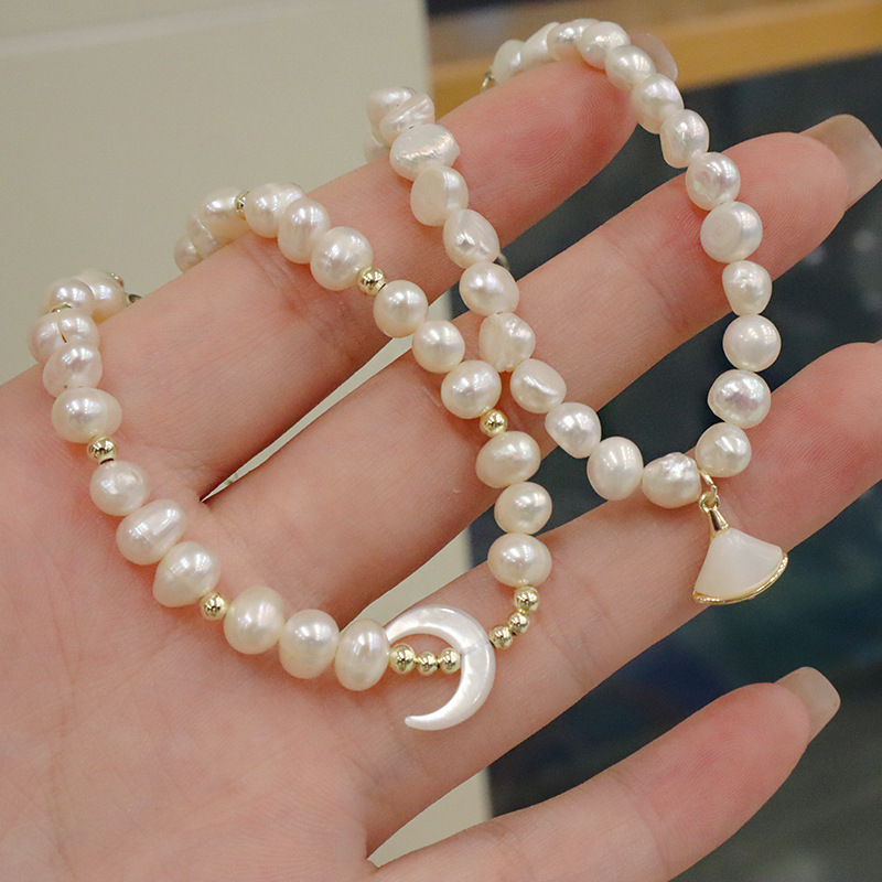 Βραχιόλι με μαργαριτάρια για γυναίκες, χειροποίητο, κομψός γεωμετρικός σχεδιασμός