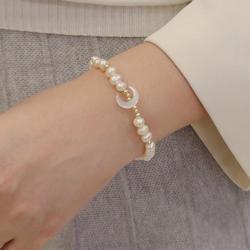 Βραχιόλι με μαργαριτάρια για γυναίκες, χειροποίητο, κομψός γεωμετρικός σχεδιασμός