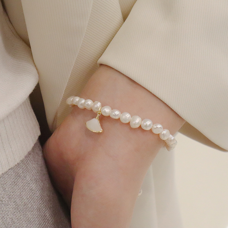 Βραχιόλι με μαργαριτάρια για γυναίκες, χειροποίητο, κομψός γεωμετρικός σχεδιασμός