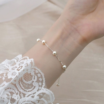 Brățară din perlă naturală de apă dulce • Incrustată cu aur • Brand: Unique • Stil: dulce • Categoria: bijuterii pentru mână