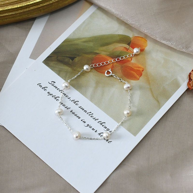 Brățară din perlă naturală de apă dulce • Incrustată cu aur • Brand: Unique • Stil: dulce • Categoria: bijuterii pentru mână