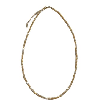 Geometrijski kolut od školjki s rižastim biserima, ručna izrada, lanac od perli, privjesak od majčine perle, obim 41–50 cm