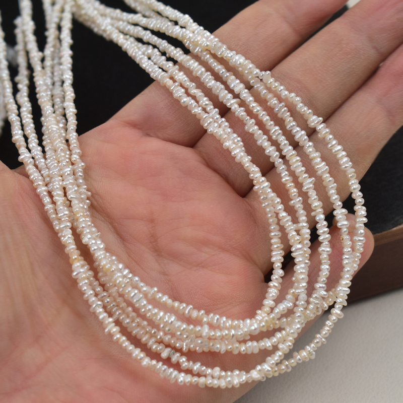 Ebakorrapärased Keshi pärlid – paljad pärlid, 38 cm nöör, sügis 2025