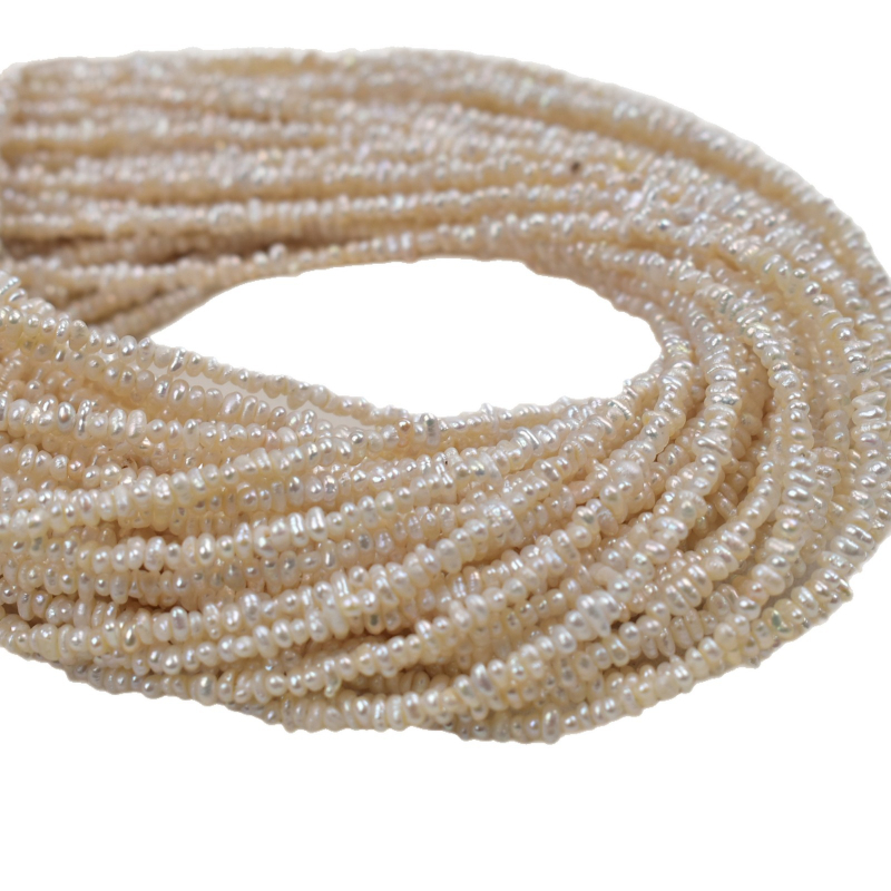 Ebakorrapärased Keshi pärlid – paljad pärlid, 38 cm nöör, sügis 2025