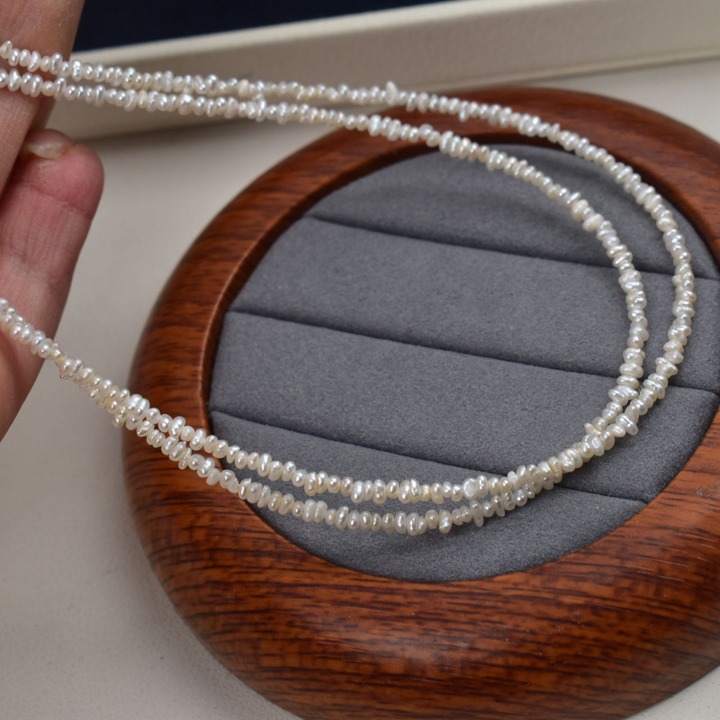 Ebakorrapärased Keshi pärlid – paljad pärlid, 38 cm nöör, sügis 2025