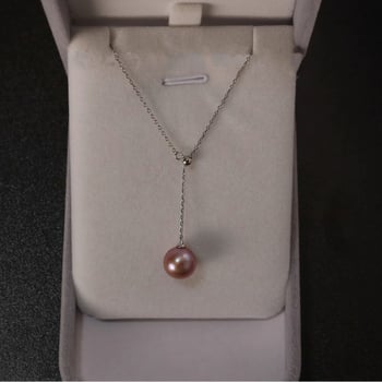 Огърлица Edison със сладководни перли за жени, S925 стерлингово сребро, пискюл дизайн с издърпване, многократно носене, луксозна лека огърлица за ключицата