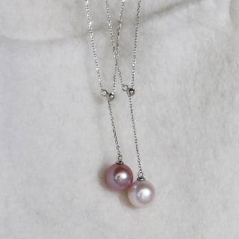 Огърлица Edison със сладководни перли за жени, S925 стерлингово сребро, пискюл дизайн с издърпване, многократно носене, луксозна лека огърлица за ключицата