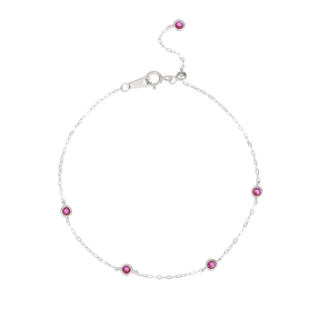 Narukvica od S925 srebra s 18K pozlaćenjem, rubin, mikro postavljanje, ženski stil