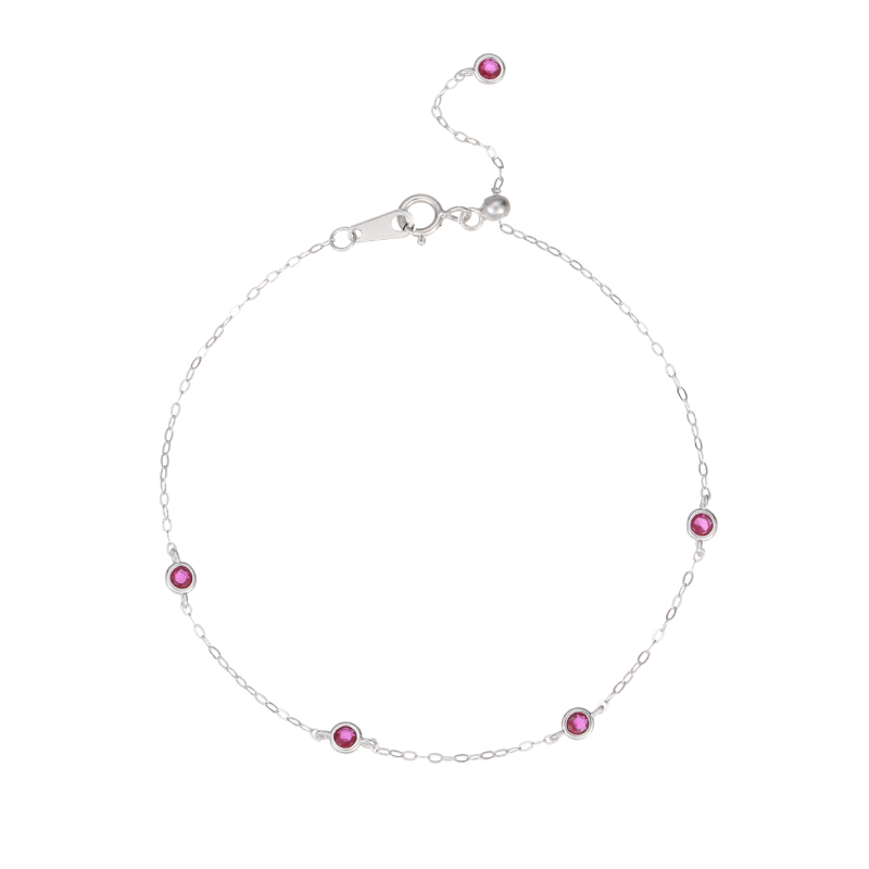 Narukvica od S925 srebra s 18K pozlaćenjem, rubin, mikro postavljanje, ženski stil