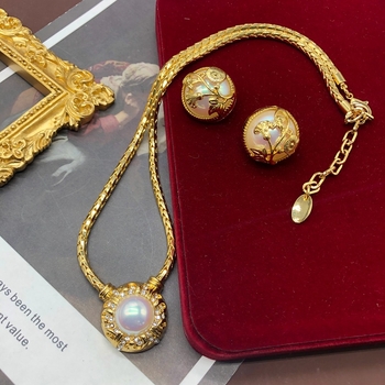 Set ogrlice i naušnica, umjetnički retro stil, legura, elektroplatiranje, zmijski lanac, privjesak od umjetnog kristala, uzorak: zvijezde/sunce i mjesec/univerzum