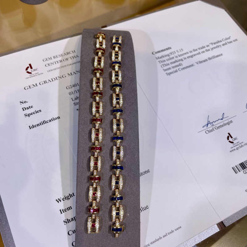 Narukvica s kultiviranim rubinom, 925 srebro, postavljena s dragim kamenjem, brend Cuddy's House, ženski stil, proljeće 2025