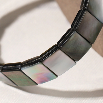 Jingde Jewelry Prirodna crna sedef narukvica od školjke, pravokutnog oblika