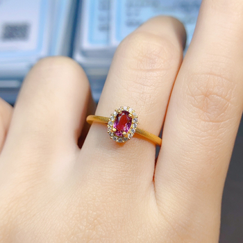 Természetes turmalin gyűrű, S925 sterling ezüstbe foglalt fő kő, kézzel készült, nőknek szóló divatgyűrű, Caibao sorozat