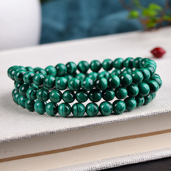 Malachit karkötő macskaszeme-effektussal és rétegzett dizájnnal (csiszolás; uniszex; anyag: malahit)