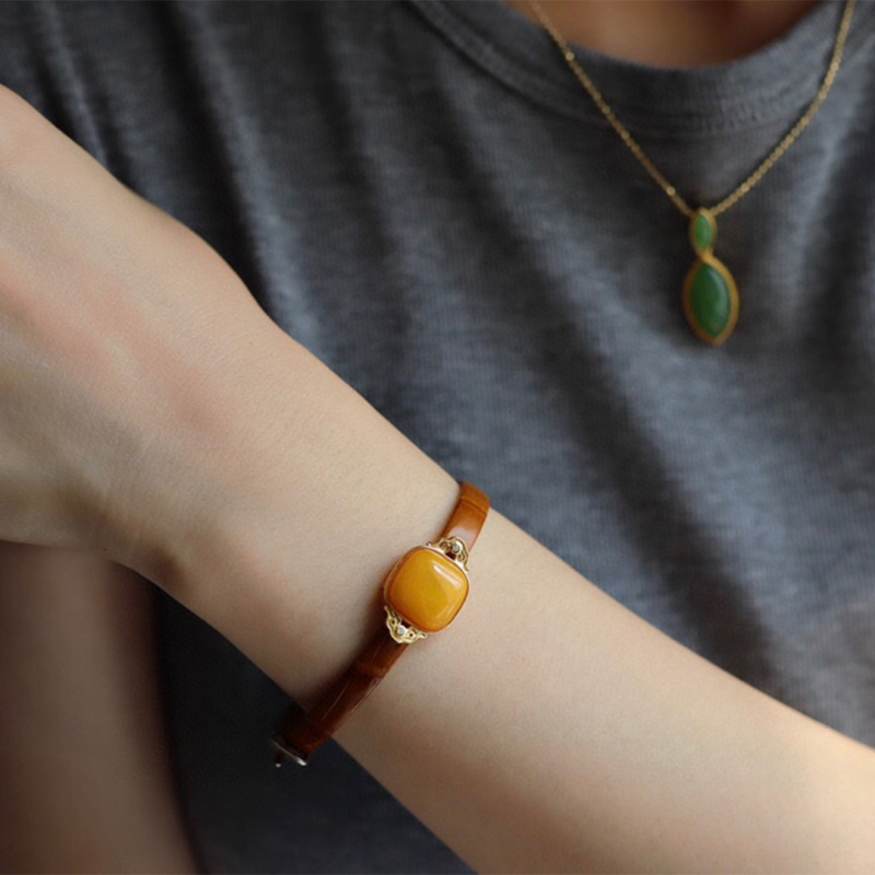 Privjesak od srebra S925, dvostruke namjene, kvadratni brojčanik, geometrijski vintage komad nakita za ruku