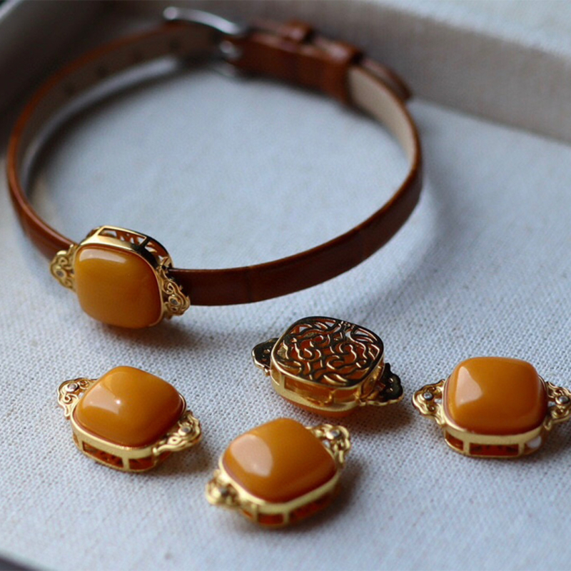 Privjesak od srebra S925, dvostruke namjene, kvadratni brojčanik, geometrijski vintage komad nakita za ruku