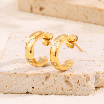 Set colier și cercei din oțel inoxidabil, cu accente geometrice pătrate, șir în formă de O reglabil, acoperire în vid