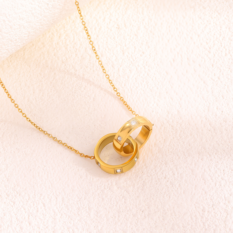 Set colier și cercei din oțel inoxidabil, cu accente geometrice pătrate, șir în formă de O reglabil, acoperire în vid