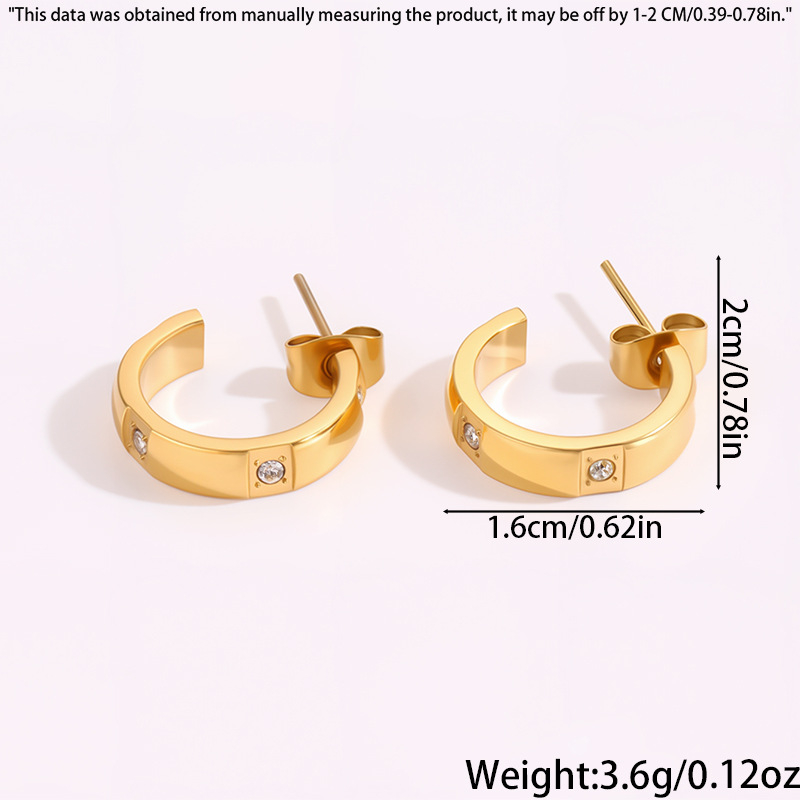 Set colier și cercei din oțel inoxidabil, cu accente geometrice pătrate, șir în formă de O reglabil, acoperire în vid