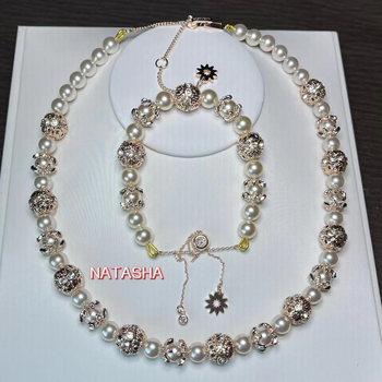 Set Colier și Brățară cu Perle – Lanț de Perle, Stil franțuzesc retro