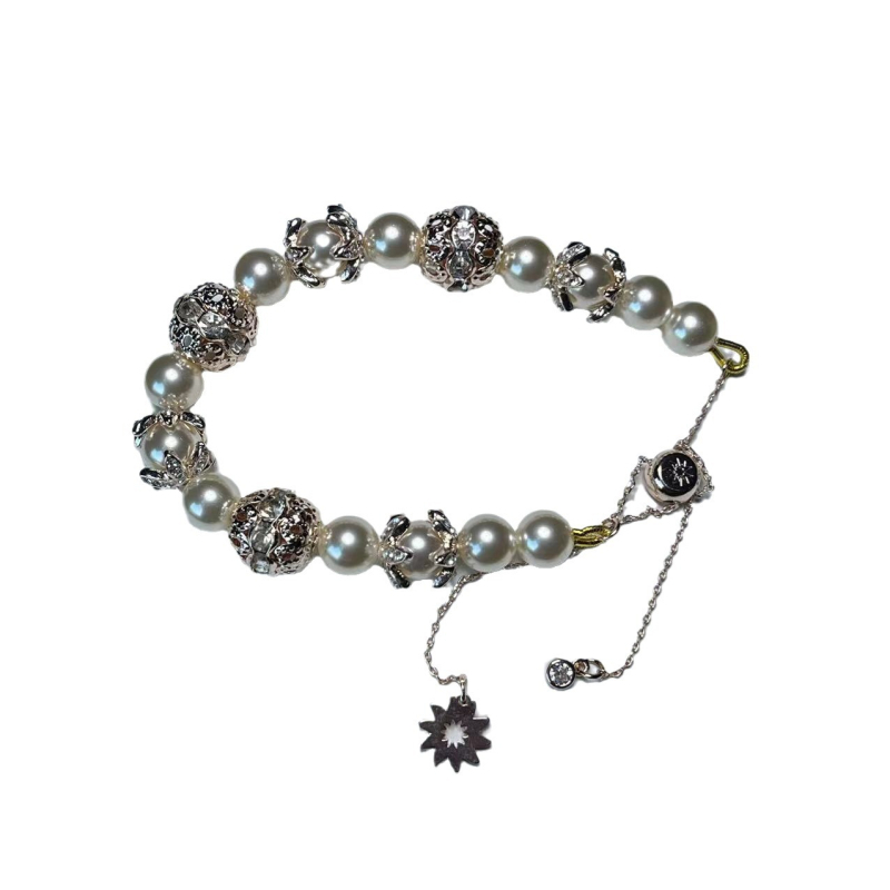 Set Colier și Brățară cu Perle – Lanț de Perle, Stil franțuzesc retro