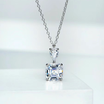 Set de bijuterii: cercei și colier din argint 925, cu pietre, lanț regulat, forme inimă/picătură/clopot