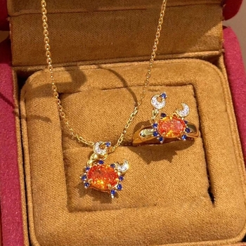 Bakreni set prstena i ogrlice, elektroplatirano, lanac tipa O, proljeće 2024