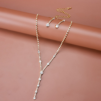 Set cercei și colier cu pandantiv din cristale, lanț răsucit, model zodiac, stil coreean